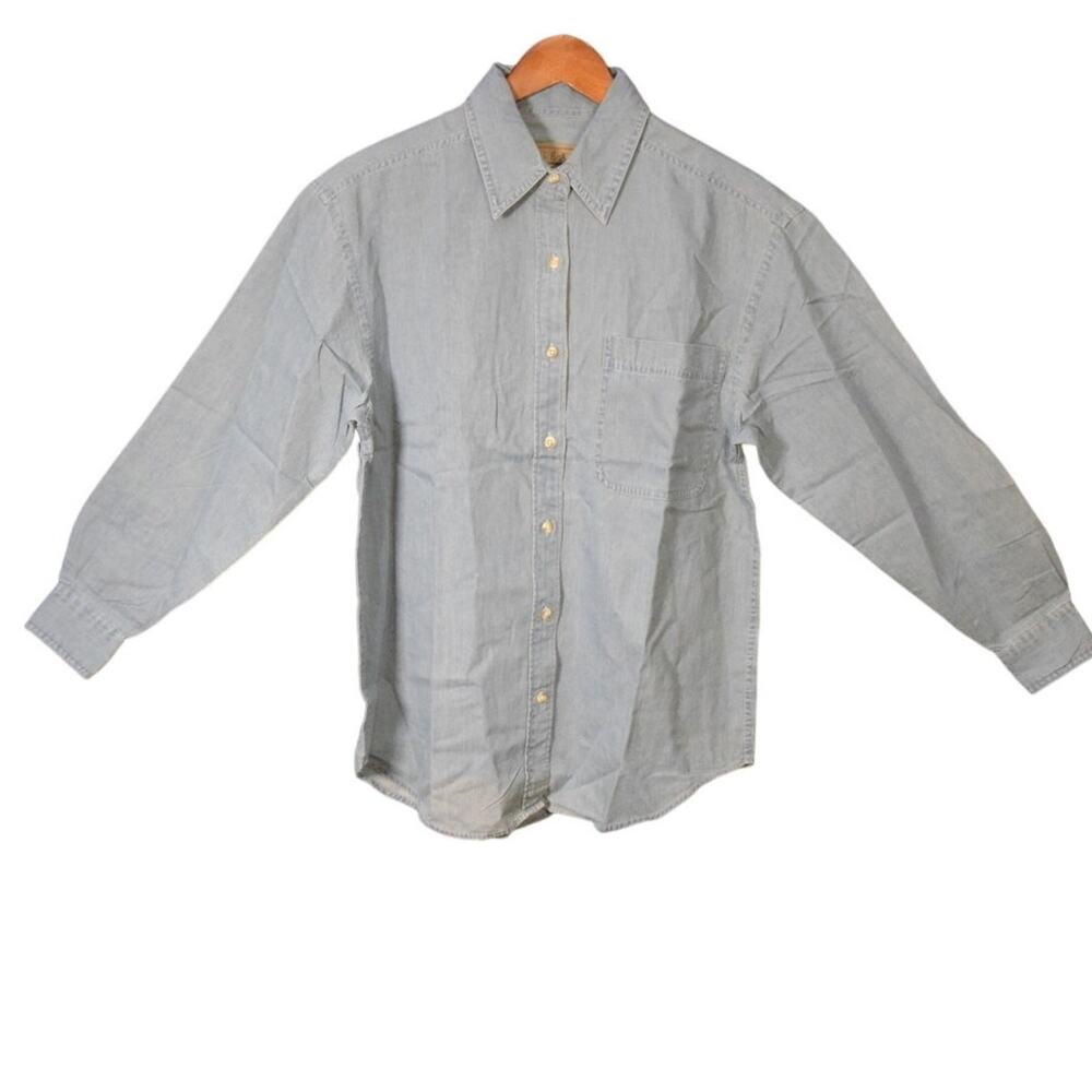 Gear For Sports Mens S Blue Cotton Chambray Button Down Shirt New W/ Tags Casual